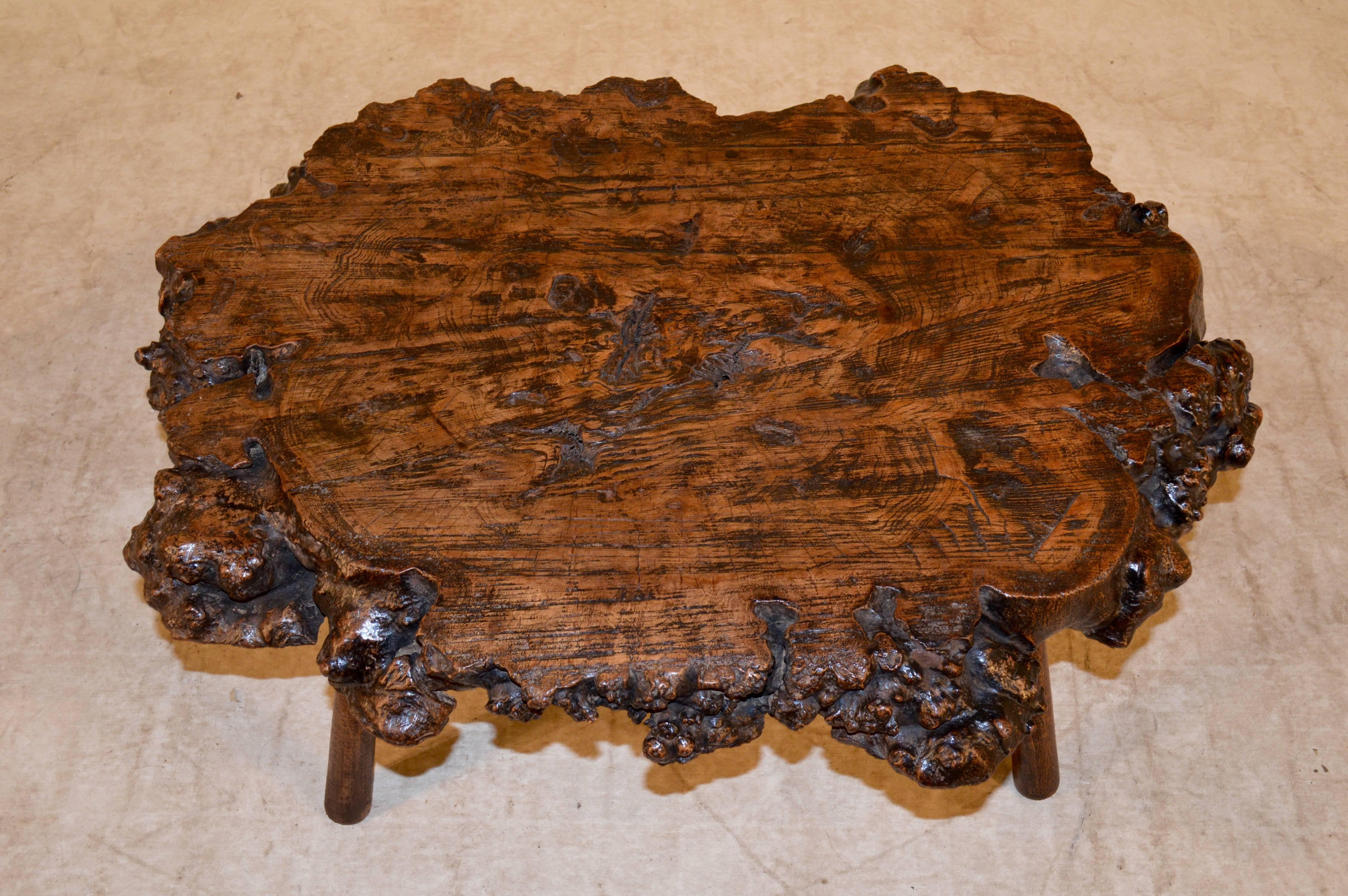 French Burl Walnut Cocktail Table