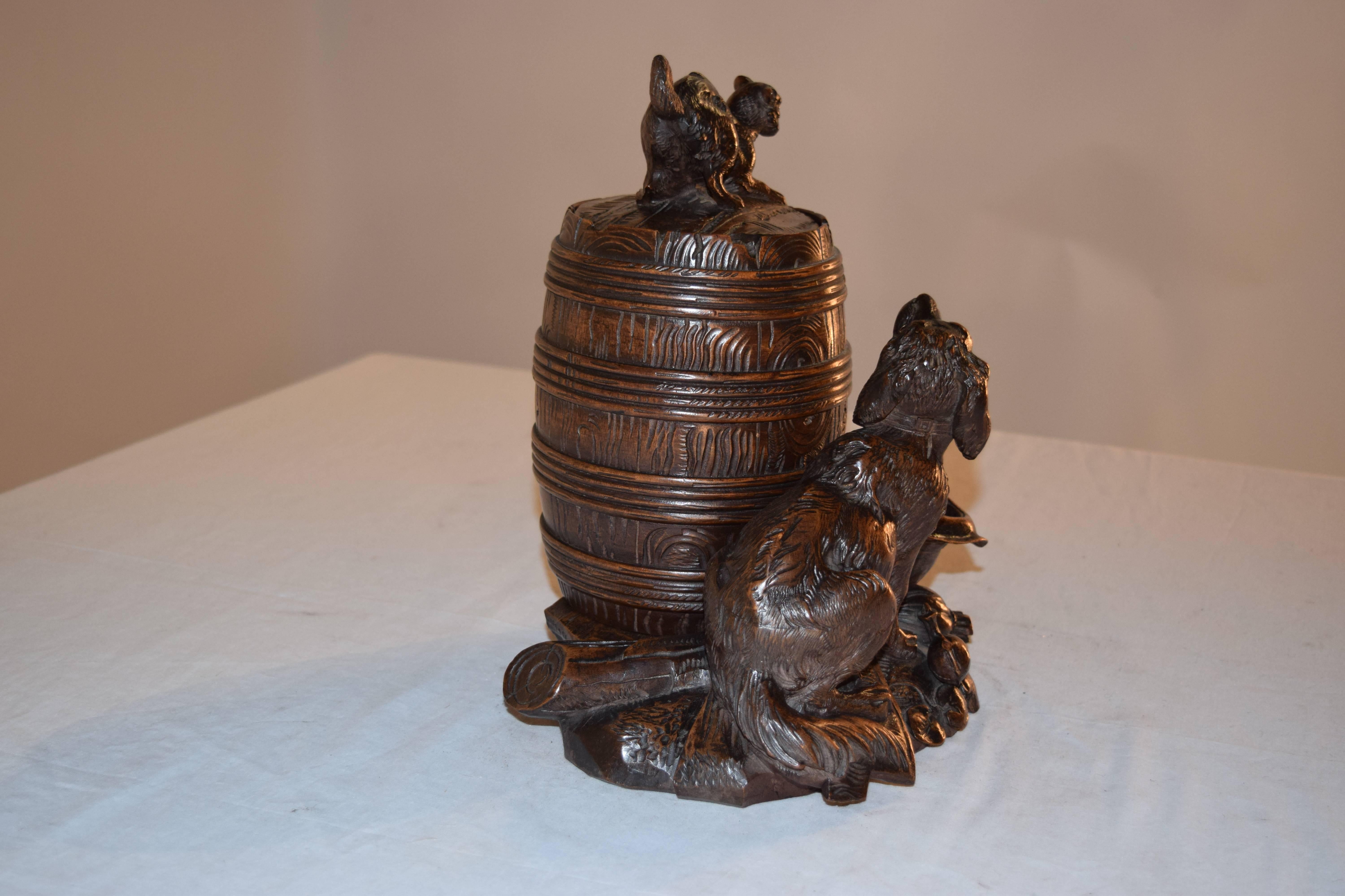 Swiss 19th Century Black Forest Carved Humidor For Sale