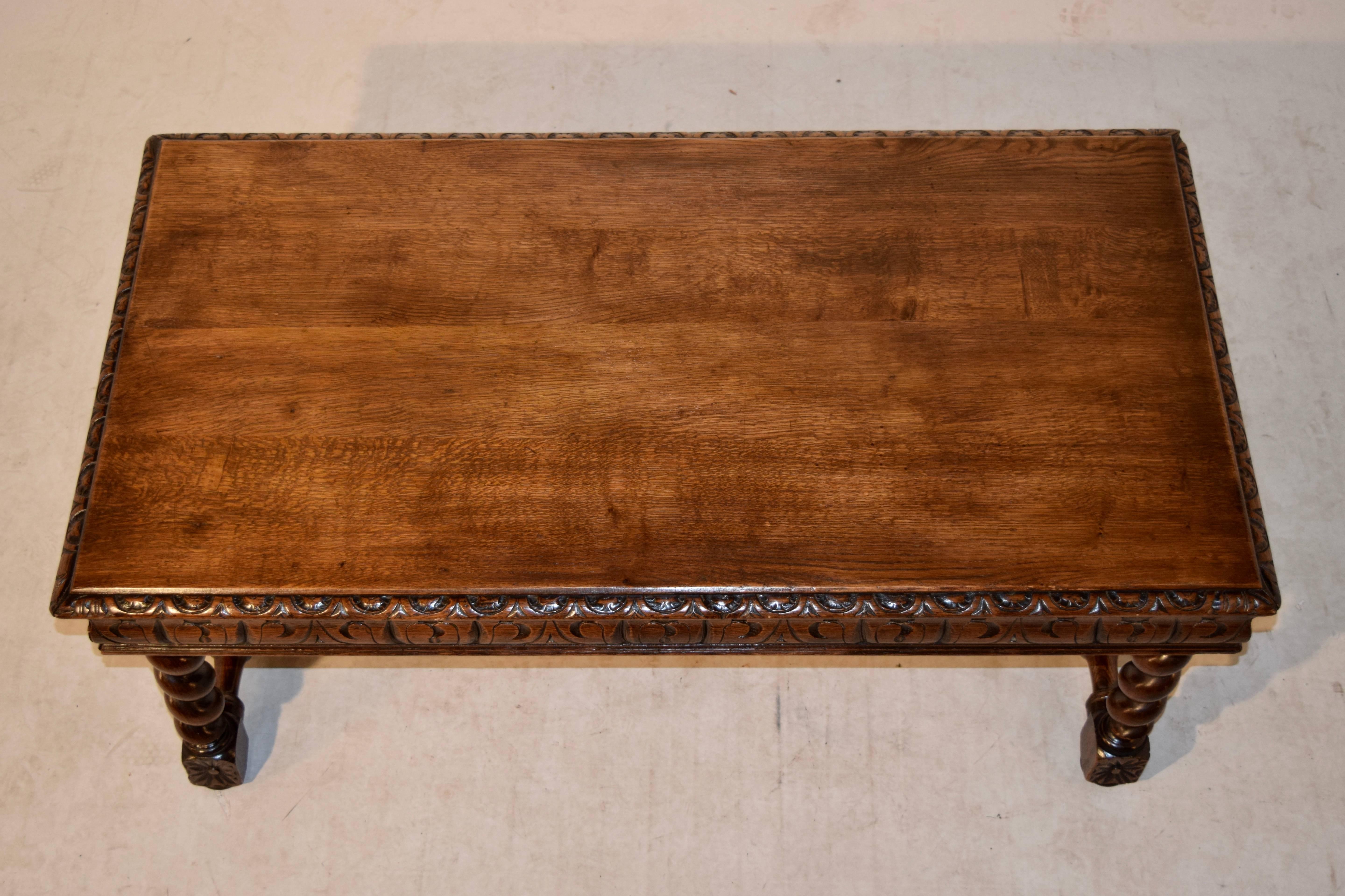Hand-Carved 19th Century French Coffee Table