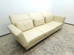Brühl Moule Three-Seat Beige Leather Convertible Sofa by Roland Meyer-Brühl
