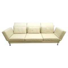 Brühl Moule Three-Seat Beige Leather Convertible Sofa by Roland Meyer-Brühl