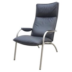 De Sede DS-270 Black Leather Reclining Lounge Chair by Thomas Althaus