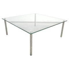 Draenert Square Clear Glass and Chrome Coffee Table, Germany