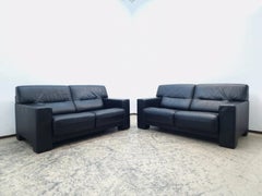 Coppia di divani a due posti de Sede DS-109 in pelle nera