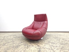 De Sede DS-166 Swivel Lounge Chair by Hugo de Ruiter in Bordeaux Leather