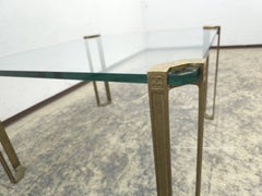 Peter Ghyczy Square Coffee Table in Brass and Glass, 71 cm