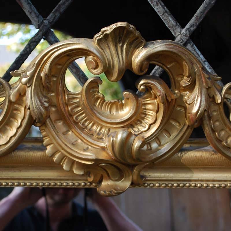 Large 19th Century Gold Gilded Mirror 1