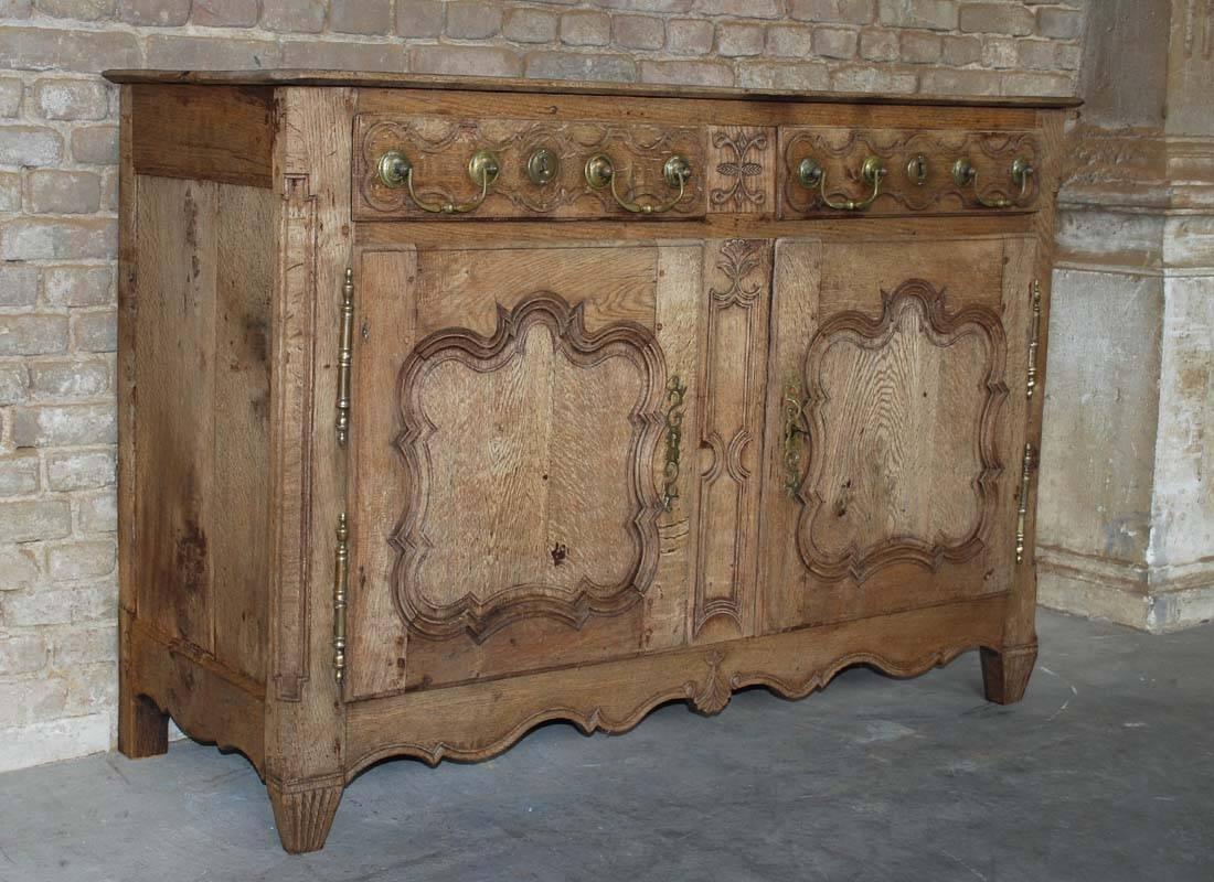 French Early 19th Century Oak Louis Quinze Sideboard For Sale