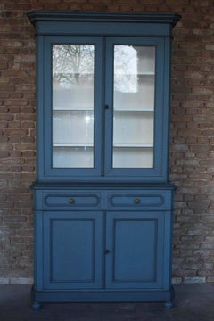 19th Century Painted Mahogany or Oakwood Deux Corps Buffet