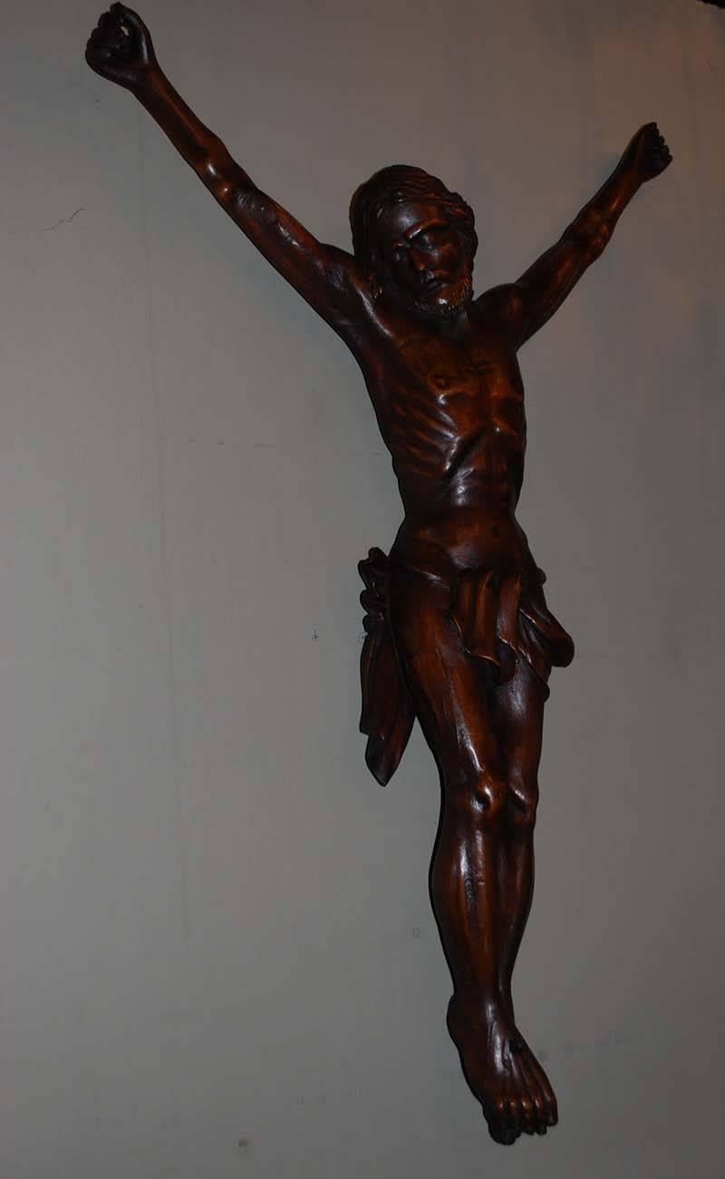 18th Century Linden Wood Crucifix Corpus Christi 3