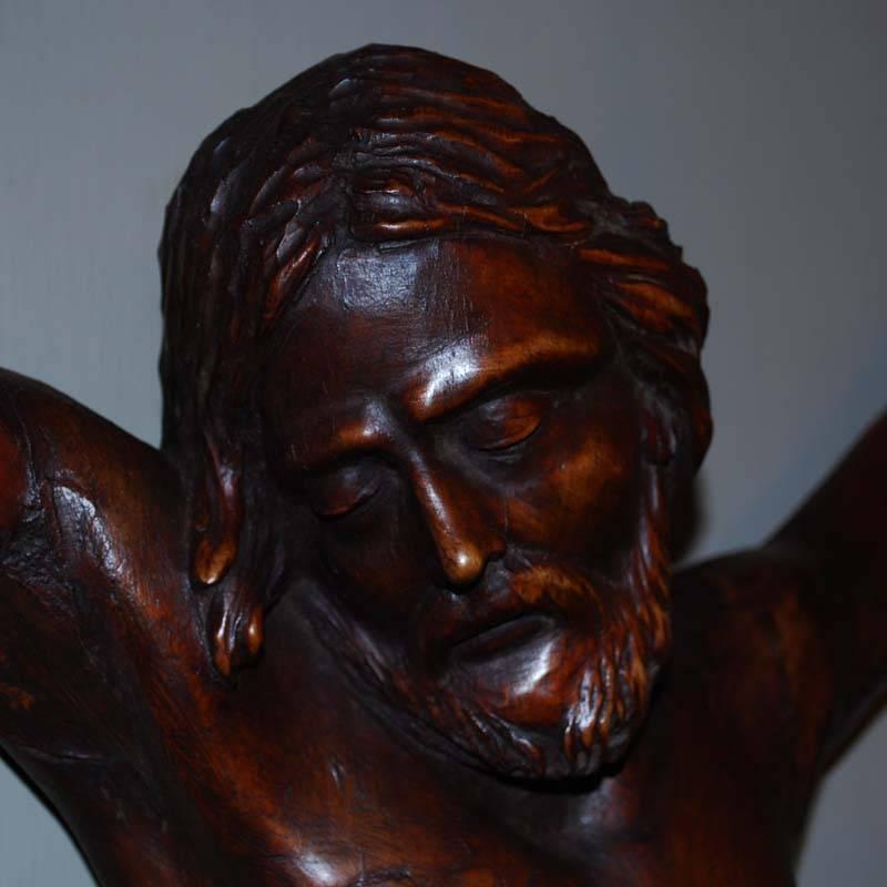 Belgian 18th Century Linden Wood Crucifix Corpus Christi