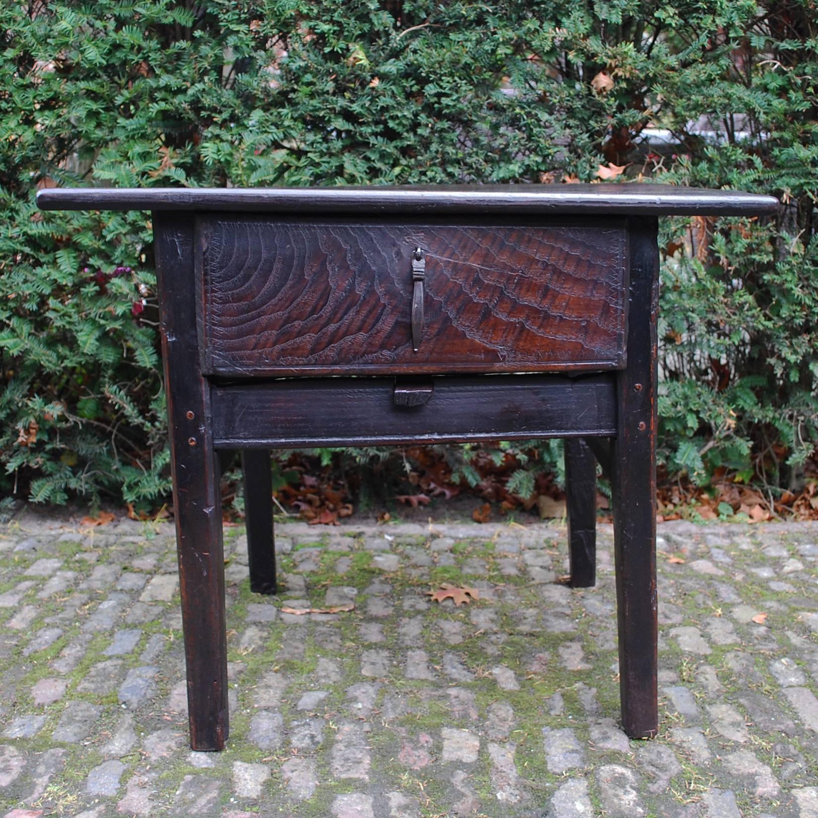 Spanish Early 19th Century Primitive Chestnut Wood Low Table