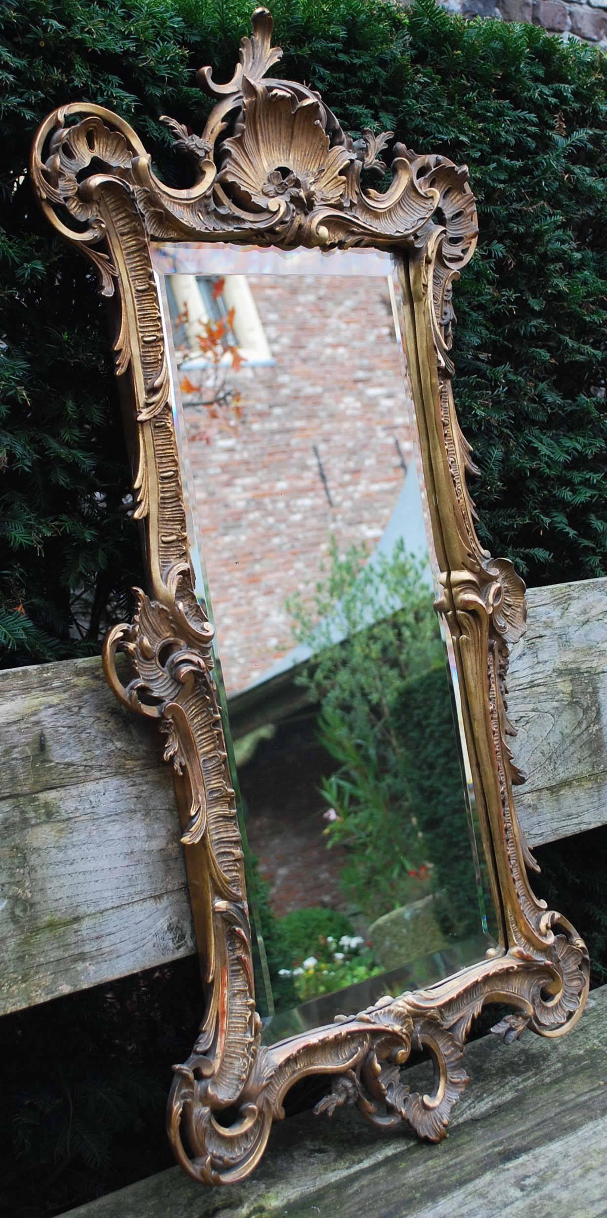 Gold Leaf Stunning 19th Century French Gilded Rococo Mirror