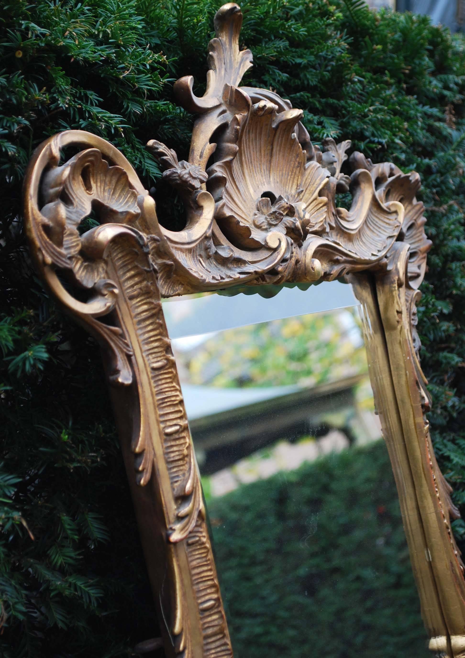Stunning 19th Century French Gilded Rococo Mirror 1