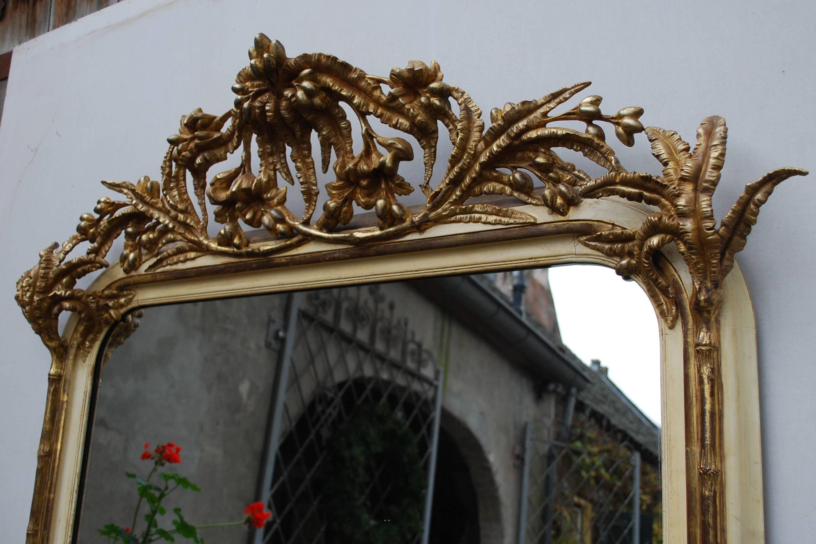 Large 19th Century Extraordinary Rare French Gold Gilded Mirror 1