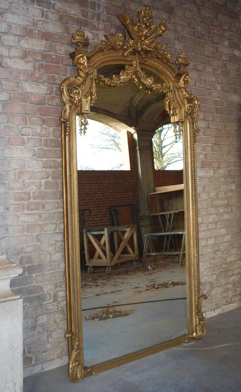 Pair Of 19th Century Large Gold Gilded Mirror At 1stdibs Extremely Large And Rich Ornamented Gold Gilded Mirrors Pair But Dimensions Are Slightly Diffe