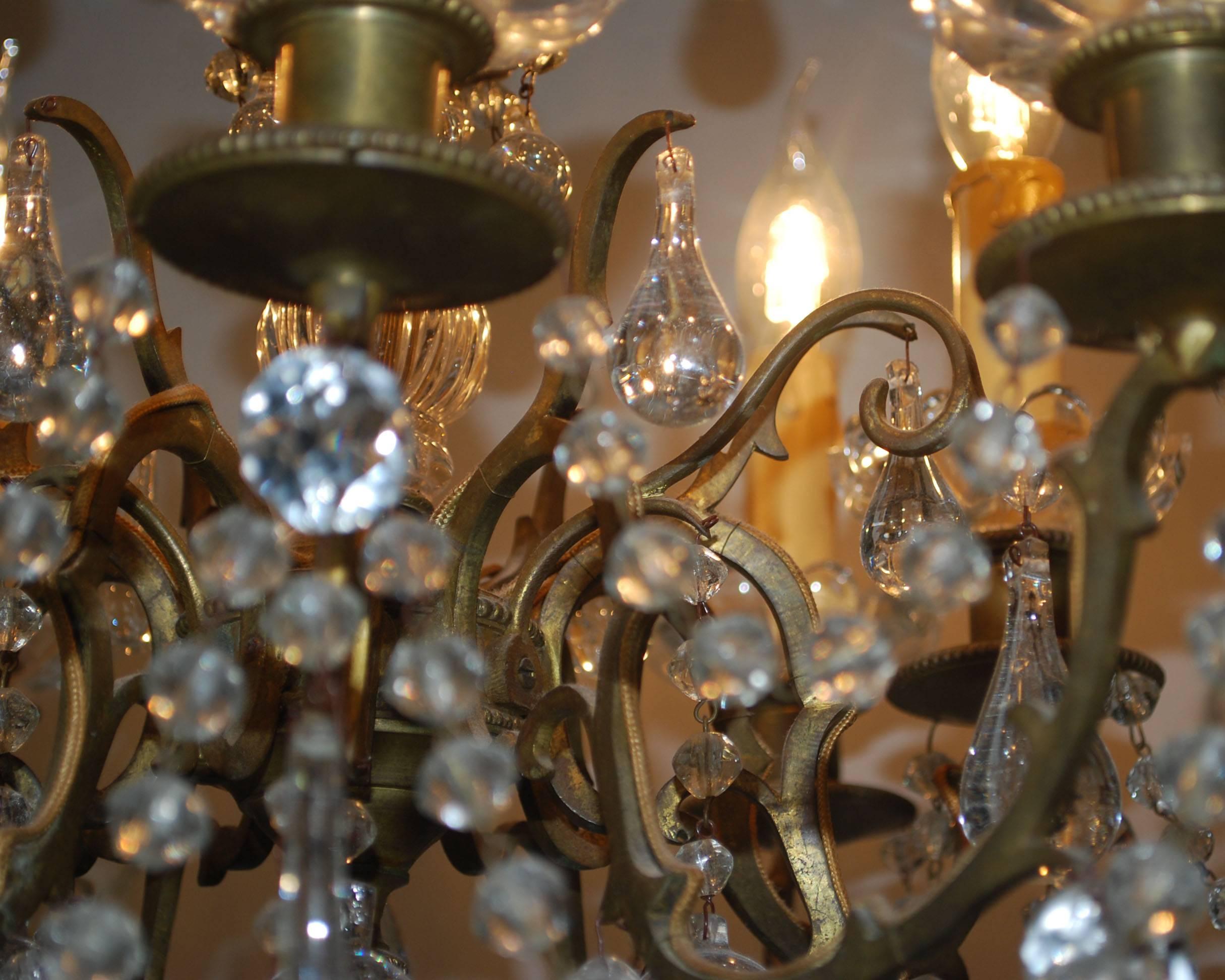 19th Century Crystal Chandelier In Excellent Condition In Casteren, NL