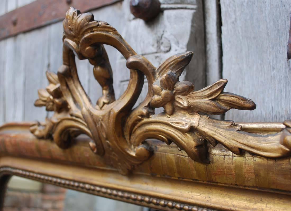 19th Century Gold Gilded Baroque Mirror In Good Condition In Casteren, NL