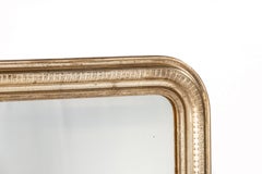 French Louis Philippe Silver Leaf Mirror with Pale Gold Patina, circa 1870