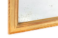 Antiker französischer Spiegel aus vergoldetem Holz im Louis-Philippe-Stil mit originalem versilbertem Glas, 1850