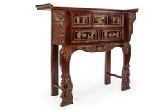 Chinese Altar Cabinet with Elaborate Figural Carvings, Probably Fujian, 1900s