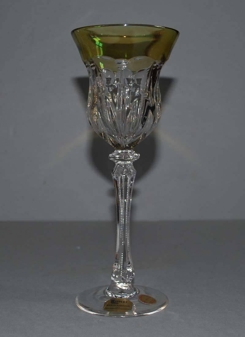 Set of six crystal wine goblets or glasses by Lippert.
Originates Germany, dating circa 1950.