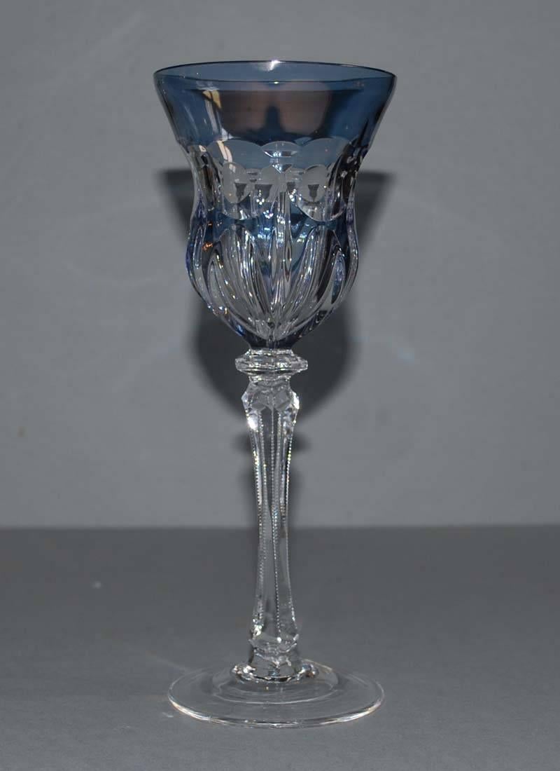 German Set of Six Crystal Wine Goblets or Glasses by Lippert