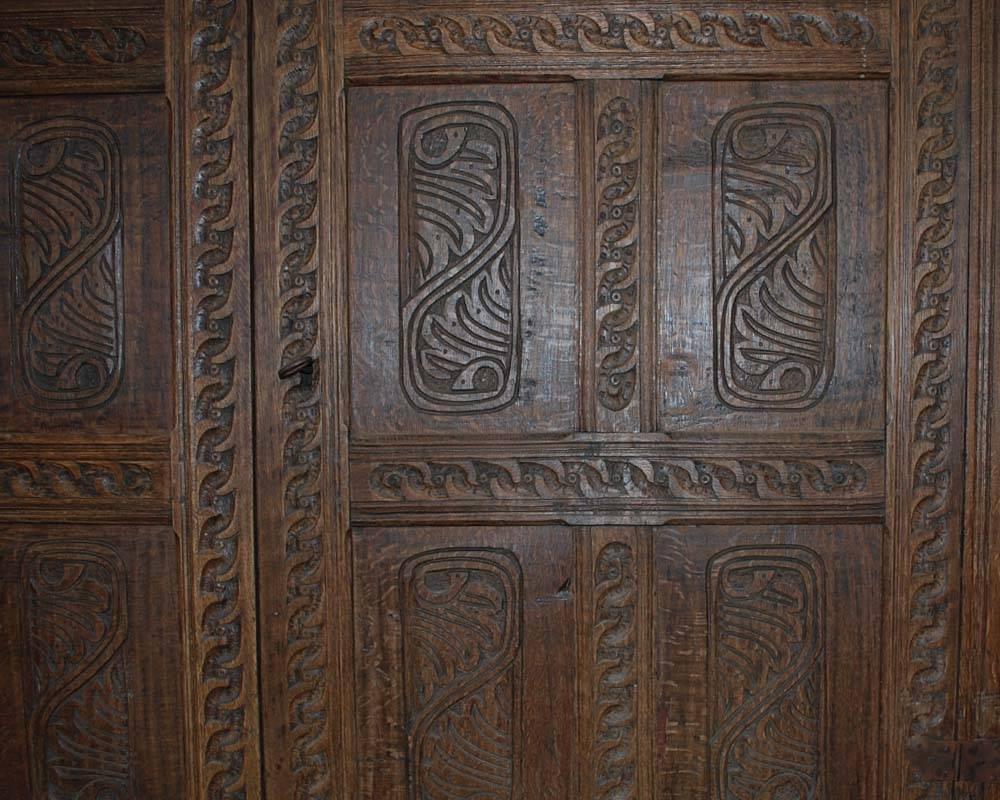 British 17th Century Jacobean Oakwood Cabinet or Wardrobe