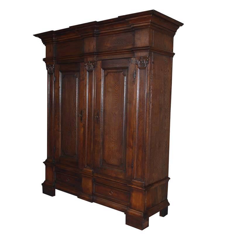 19th century German cabinet or wardrobe made from oakwood. Originates Germany, dating circa 1820.