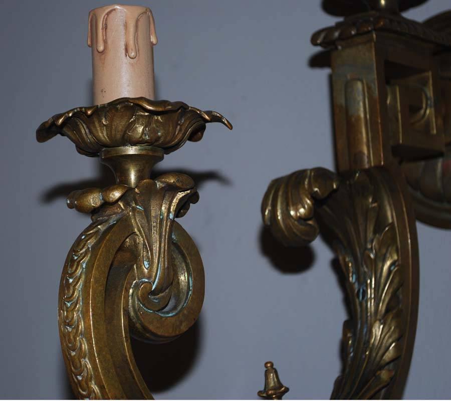 French Pair of 19th Century Empire Wall Sconces For Sale