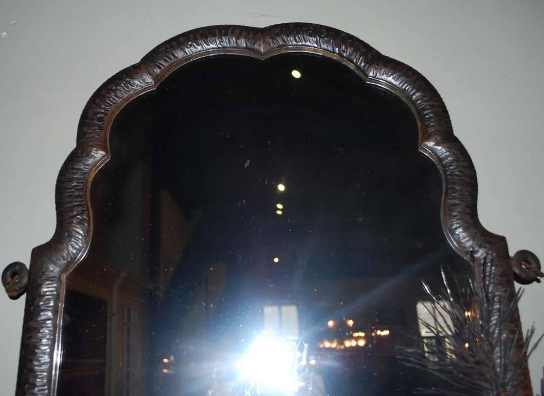 20th Century Solid Wrought Iron Forrest Mirror by Alberic Plettinck
