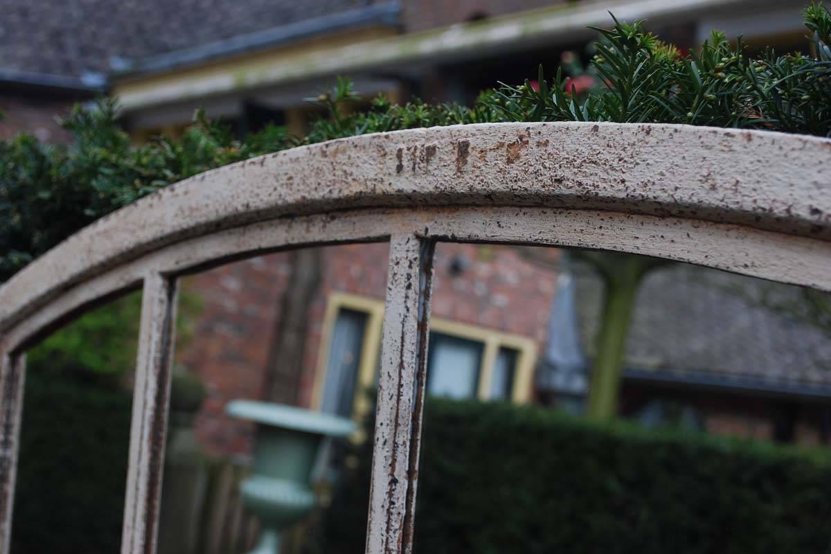 French Large 19th Century Cast Iron Window Frames as Mirrors or Industrial Mirrors