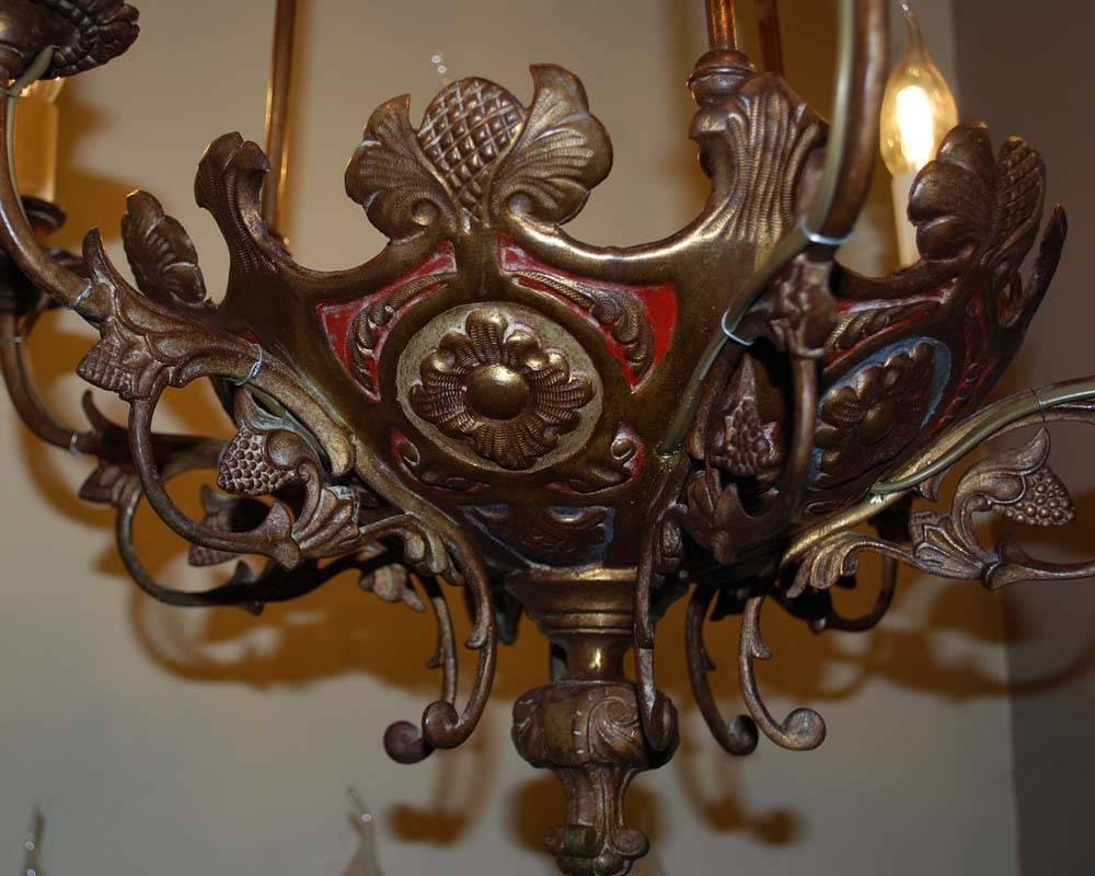 Pair of 19th Century Brass Chandeliers In Good Condition In Casteren, NL