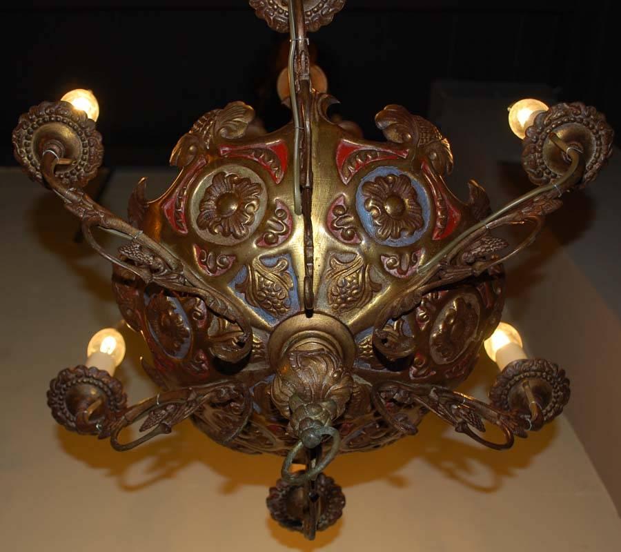 Pair of 19th Century Brass Chandeliers 1