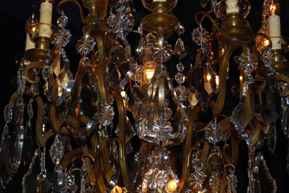 Brass Huge 19th Century Crystal Chandelier For Sale