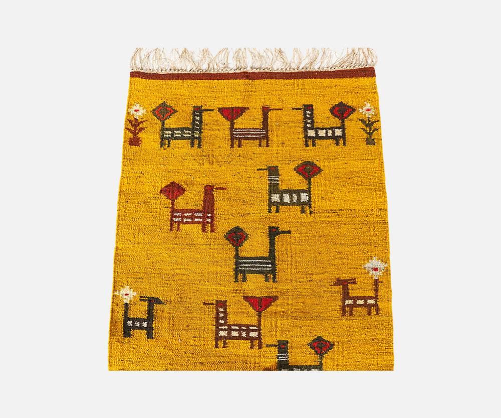 Period/style: Mid-Century Modern
Country: United States
Date: 1950s

Dimensions: 56.5?L x 30?W
Materials: Handwoven wool
Condition: Excellent, minor wear from age and use
Number of items: One
ID number: Pending.