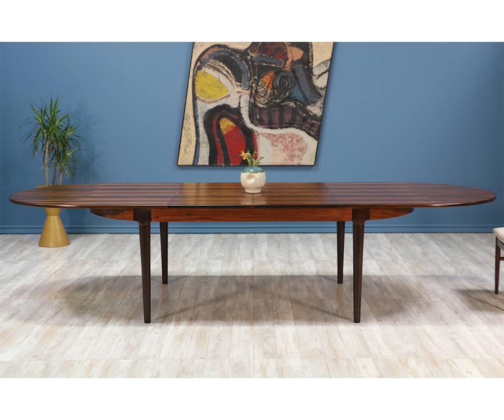 Brass Arne Hovmand-Olsen Rosewood Dining Table for Mogens Kold