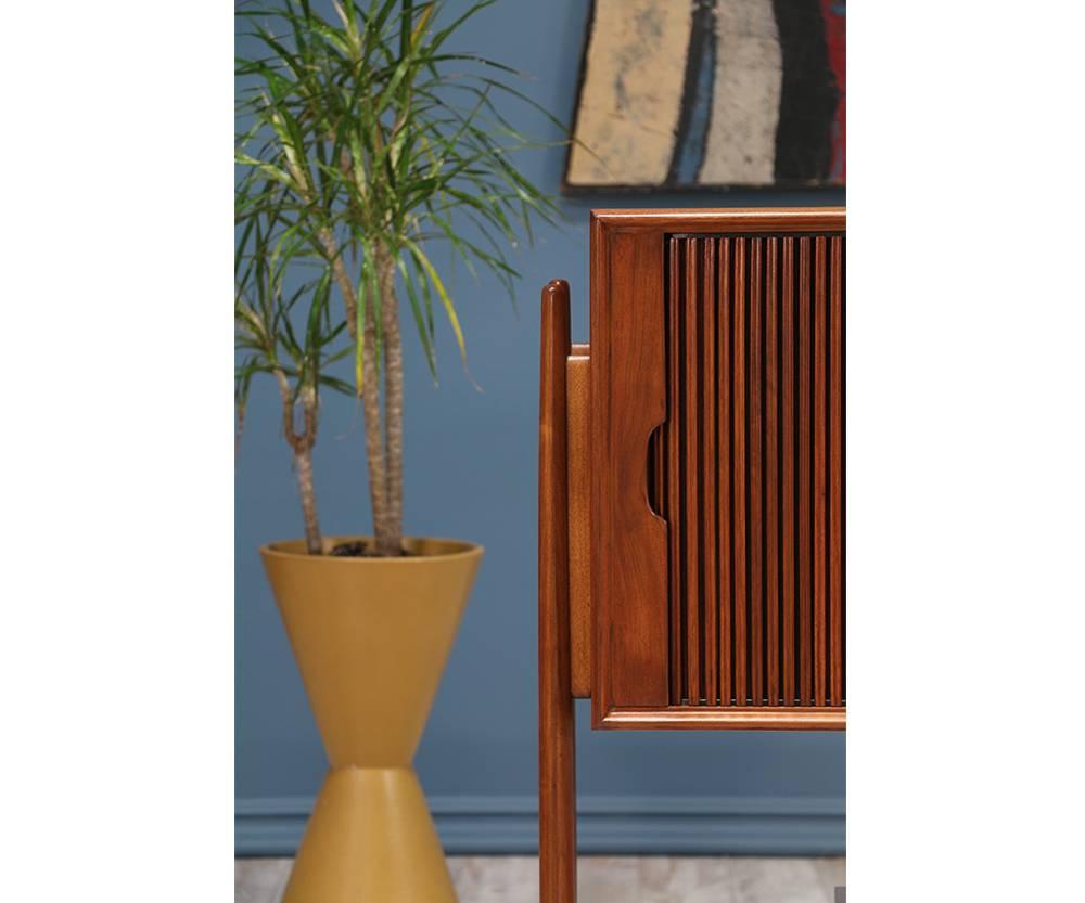 Mid-20th Century Barney Flagg “Parallel” Tambour Door Credenza for Drexel