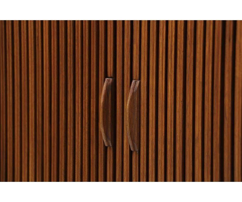 Walnut Barney Flagg “Parallel” Tambour Door Credenza for Drexel