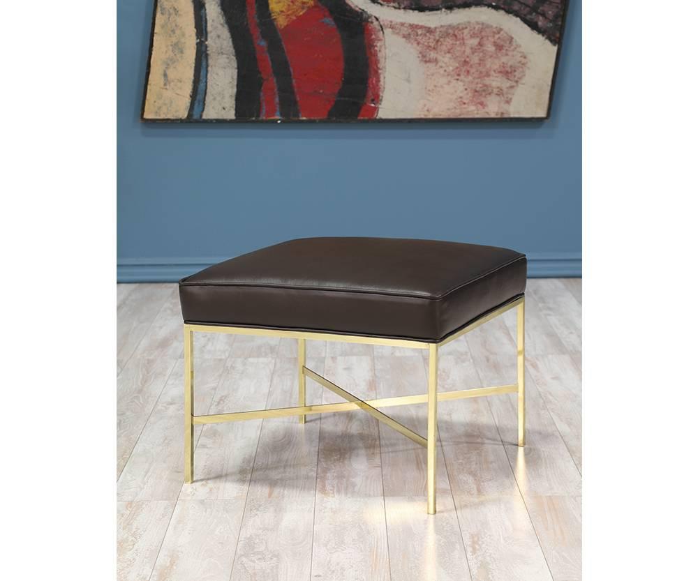 Paul McCobb “Irwin Collection” X-Base Brass Stools for Calvin Group 2