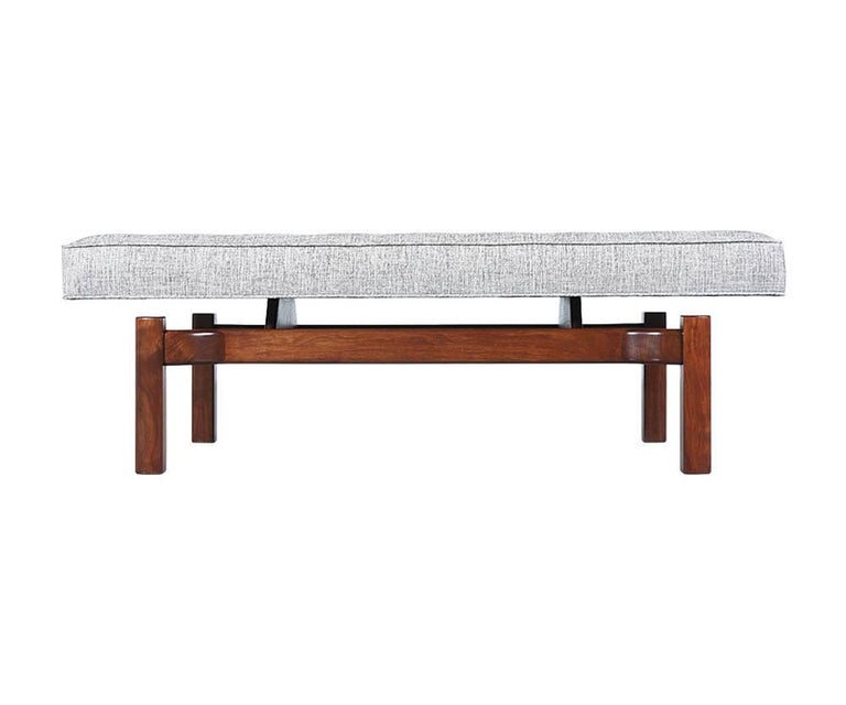 MidCentury Modern Floating Tufted Bench at 1stDibs