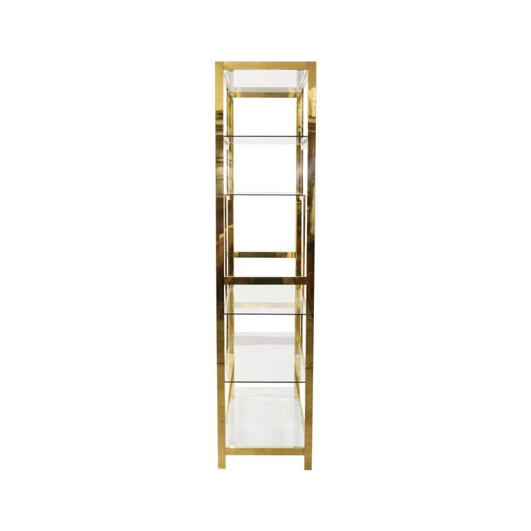 Midcentury Brass Etagere Display Shelf Unit For Sale at 1stDibs
