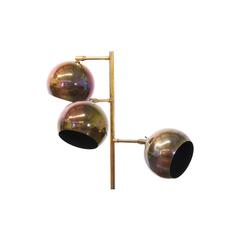 Koch & Lowy Brass Three-Tier Orb Floor Lamp