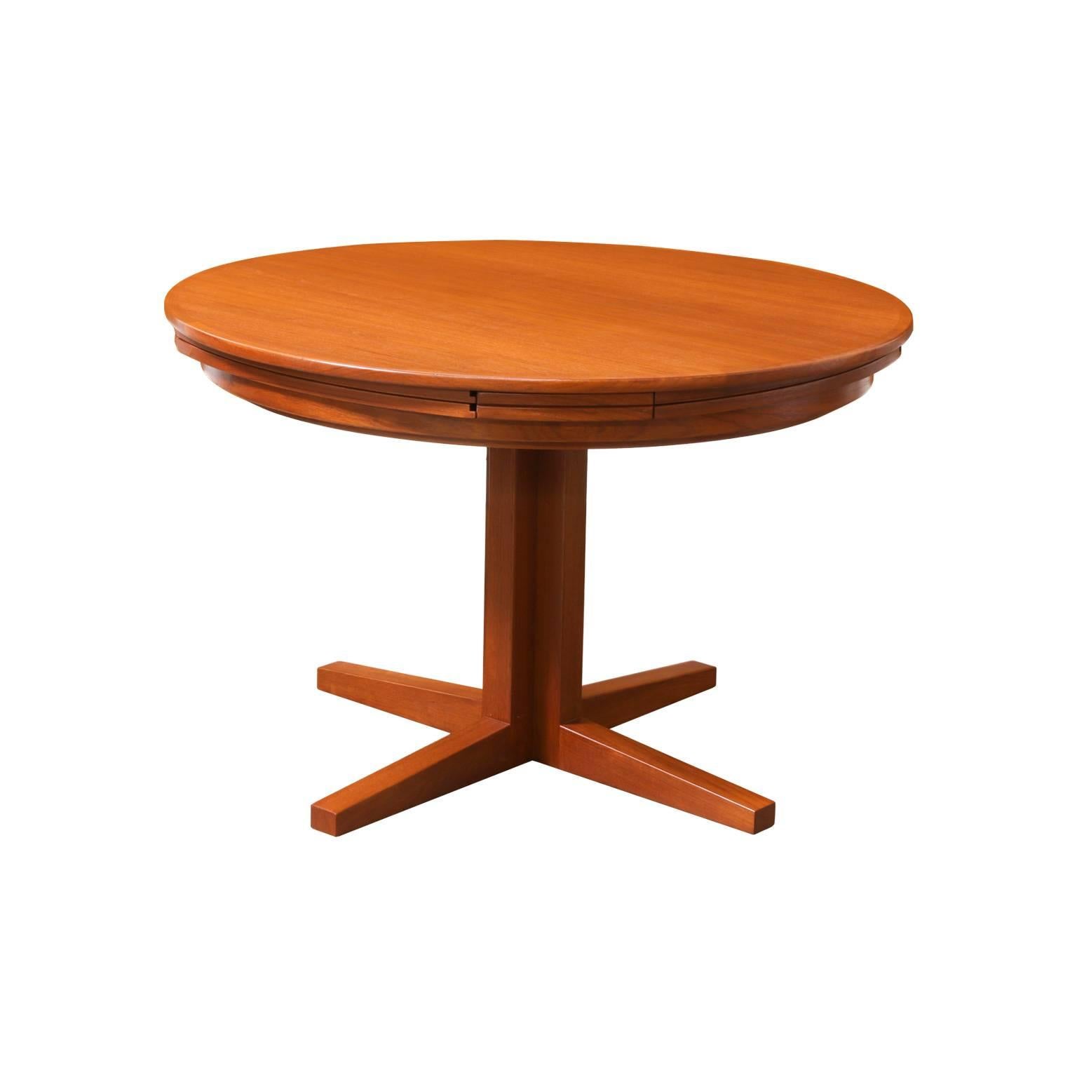 Mid-Century Modern Danish Modern Teak “Flip-Flap” Lotus Dining Table by Dyrlund