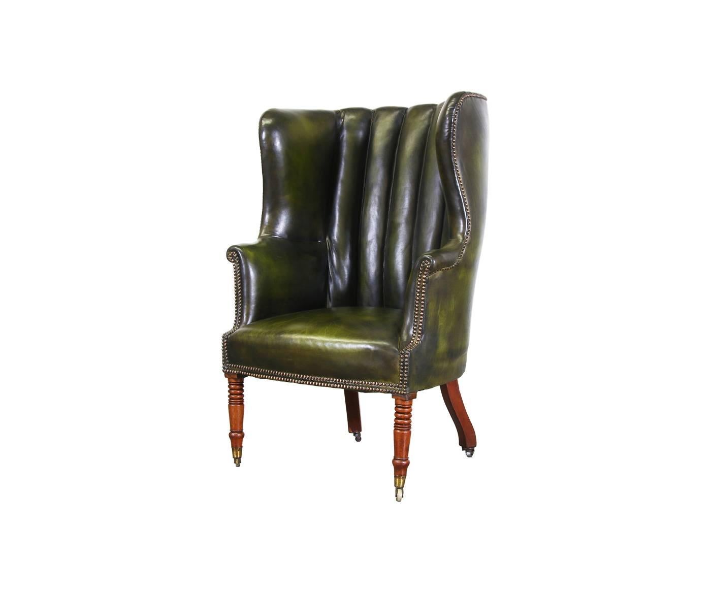 high backed leather chair