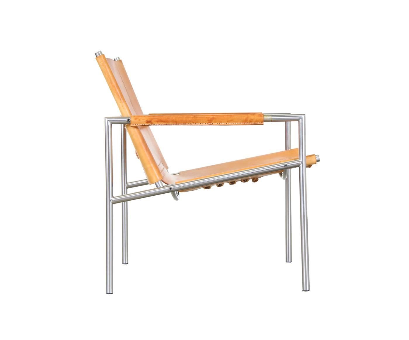 Mid-Century Modern Martin Visser SZ02 Cognac Leather Easy Chair for Spectrum