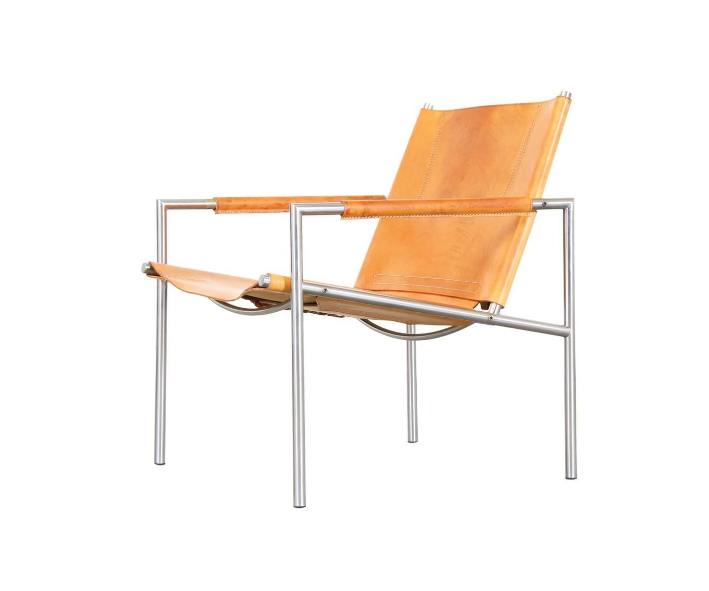 Dutch Martin Visser SZ02 Cognac Leather Easy Chair for Spectrum