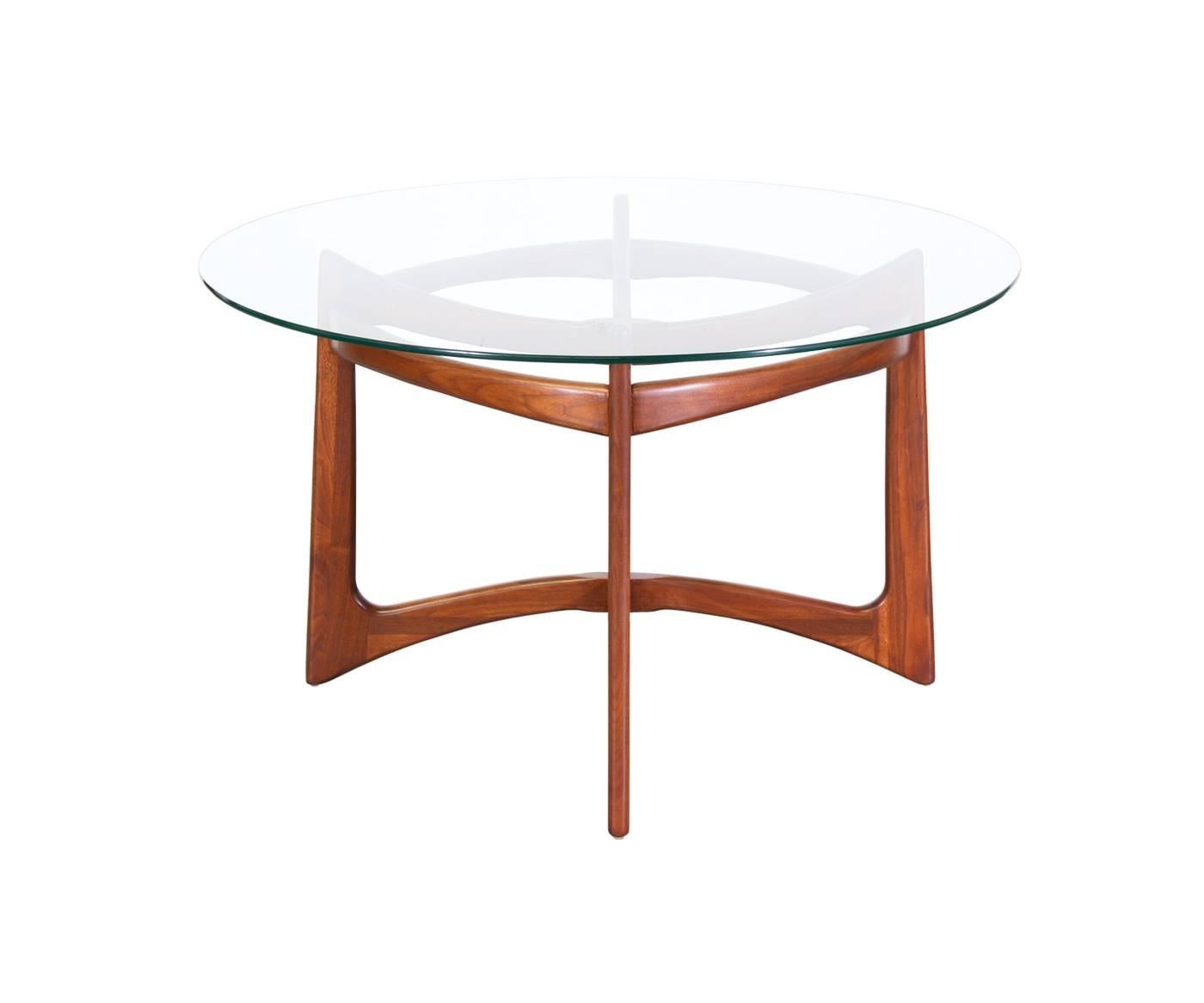 American Adrian Pearsall Sculptural Base Dining Table with Glass Top for Craft Associates