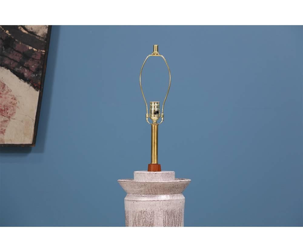 Aldo Londi Ceramic Table Lamp for Bitossi In Excellent Condition In Los Angeles, CA