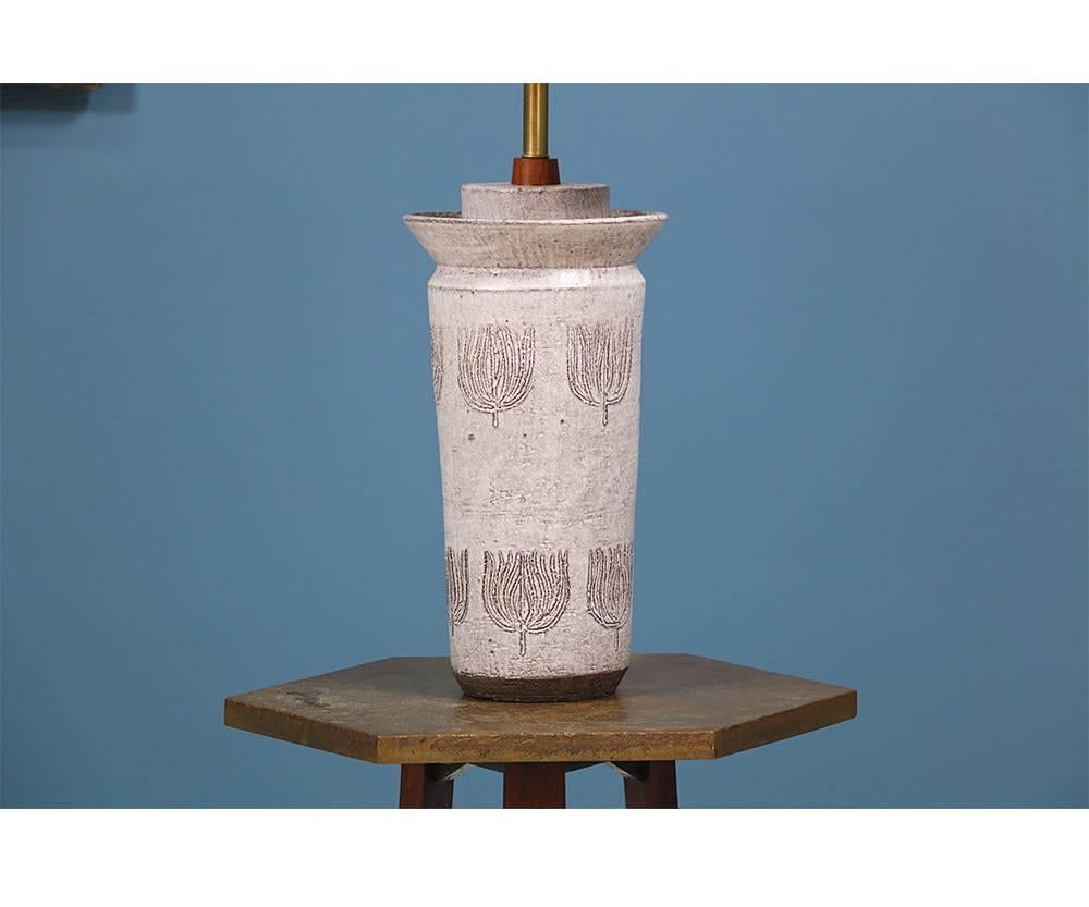 Mid-Century Modern Aldo Londi Ceramic Table Lamp for Bitossi